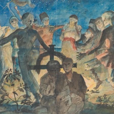 Witold Wojtkiewicz, Zaduszki, niedatowany.  Zbiory Muzeum Sztuki w Łodzi
