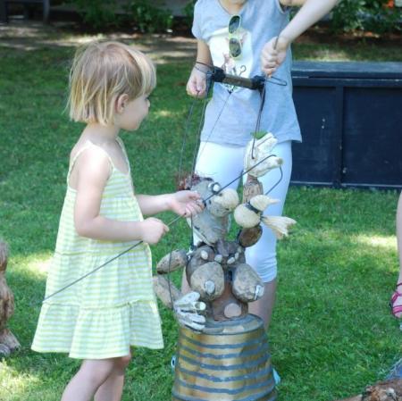 Wypróbowanie przez uczestników warsztatów najbardziej niezwykłych marionetek.