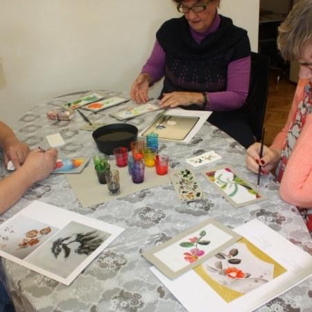 Praca na warsztatach "Zwiewne piękne z kraju Kwitnącej Wiśni"