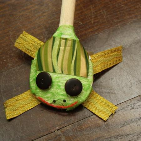 Jedna z kukiełek wykonanych podczas warsztatów "Pałacowy teatr".