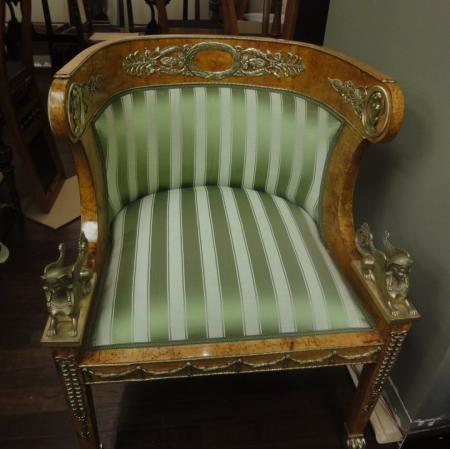 Komplet mebli w stylu empire kanapa, 2 fotele, 2 foteliki, stół.JPG