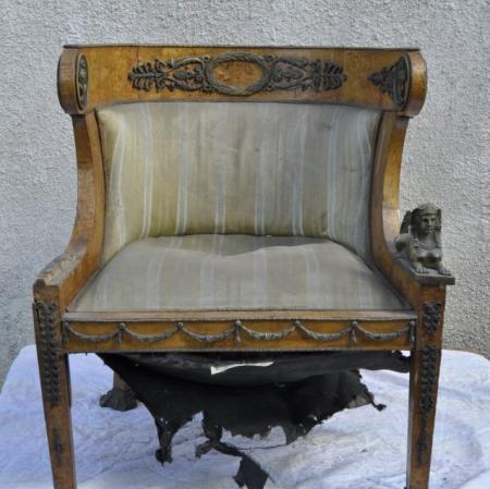 Komplet mebli w stylu empire kanapa, 2 fotele, 2 foteliki, stół (2).JPG