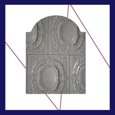 grafika ukazująca fragment brązowego pieca kaflowego